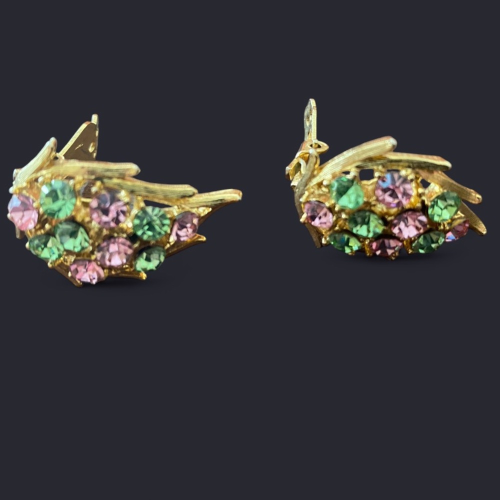 Vintage Signed Lisner Rhinestone Earrings